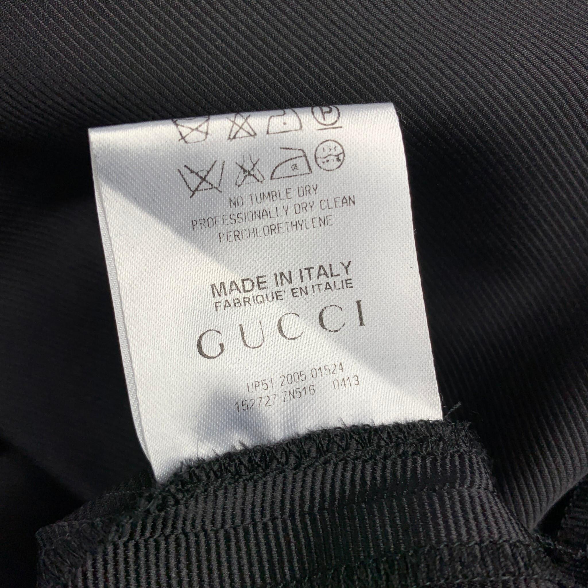 De las mujeres GUCCI by TOM FORD Talla 2 Pantalones de vestir de seda negra y algodón con pedrería de caballo