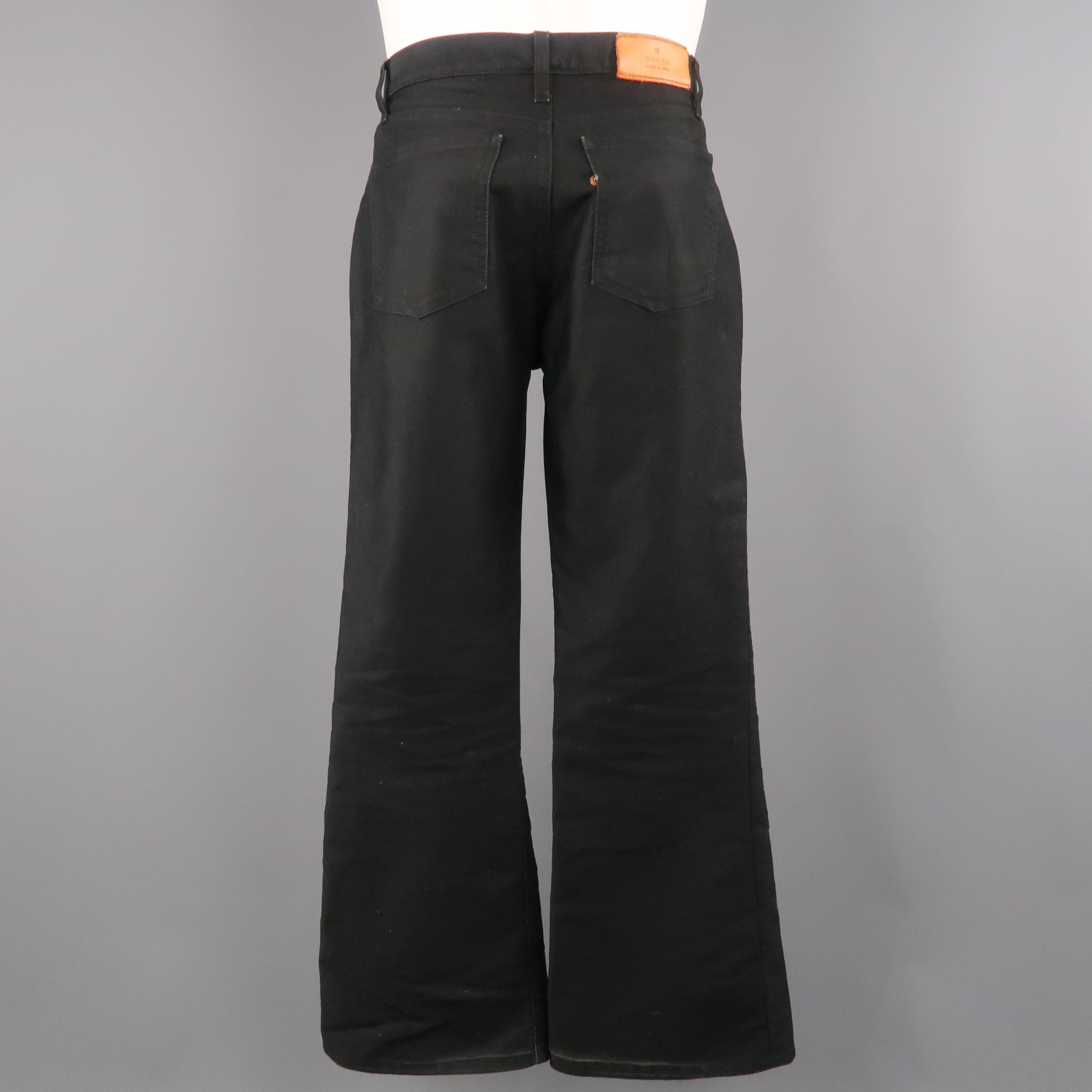 GUCCI by TOM FORD Größe 29 Schwarz Baumwolle Schlaghose Jeans im Zustand „Gut“ in San Francisco, CA