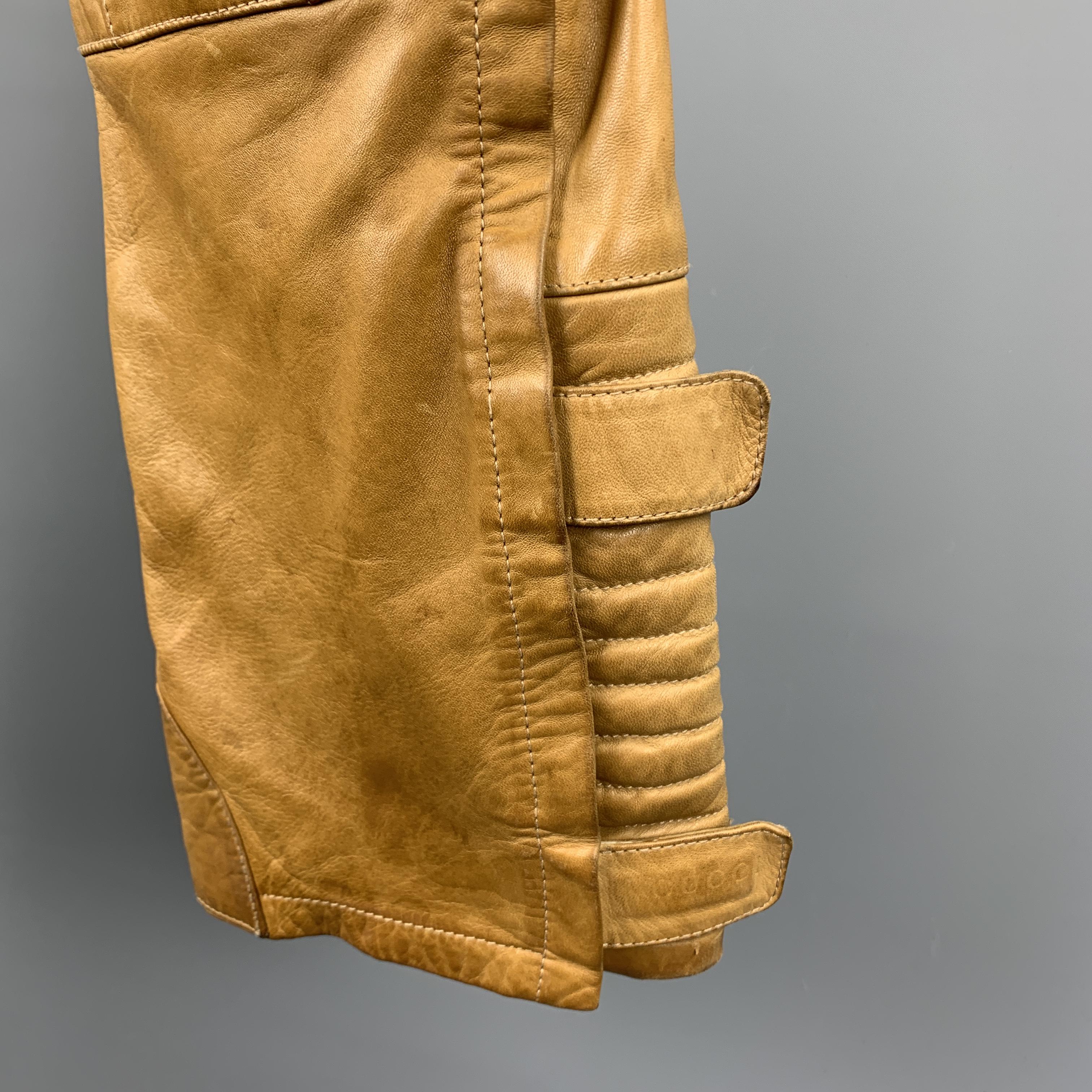 GUCCI by TOM FORD Size 30 Tan Leather Motorcycle Pants 1