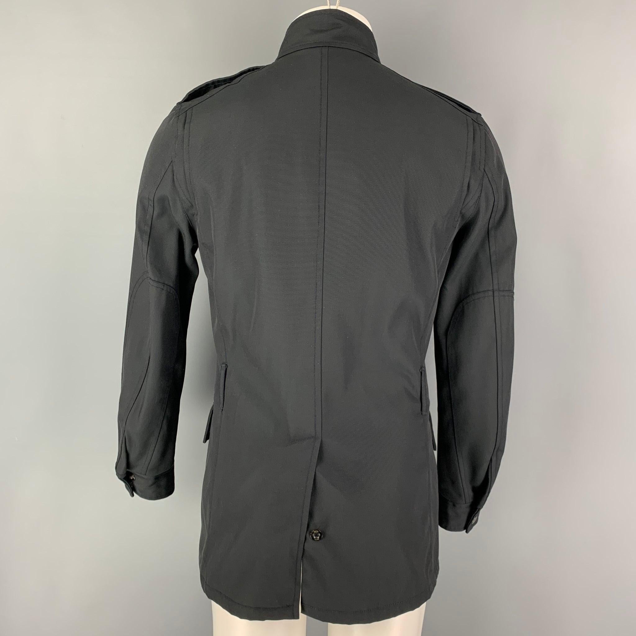 GUCCI by TOM FORD Size 36 Black Cotton Nylon Parka Coat In Good Condition For Sale In San Francisco, CA