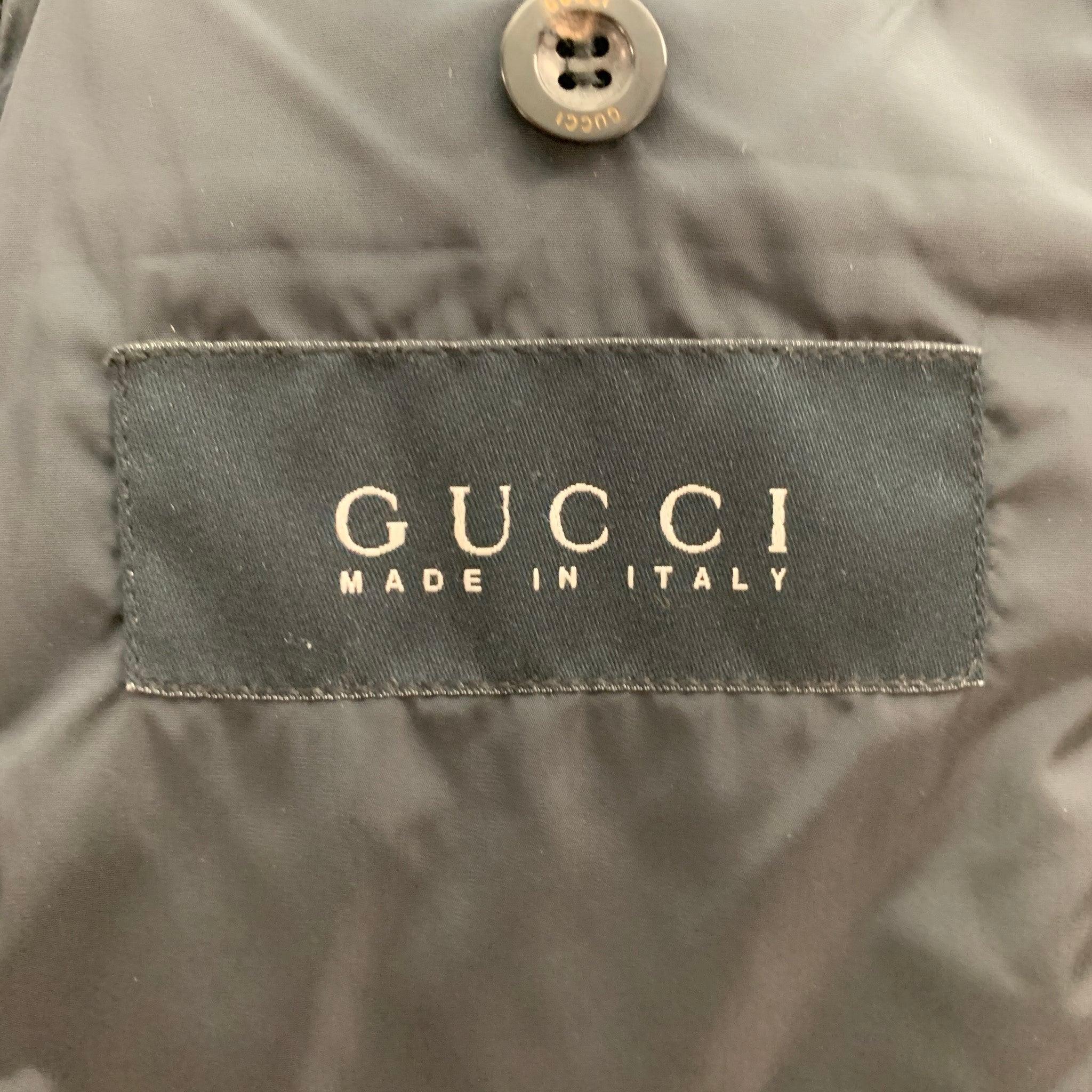 GUCCI by TOM FORD Size 36 Black Cotton Nylon Parka Coat For Sale 1