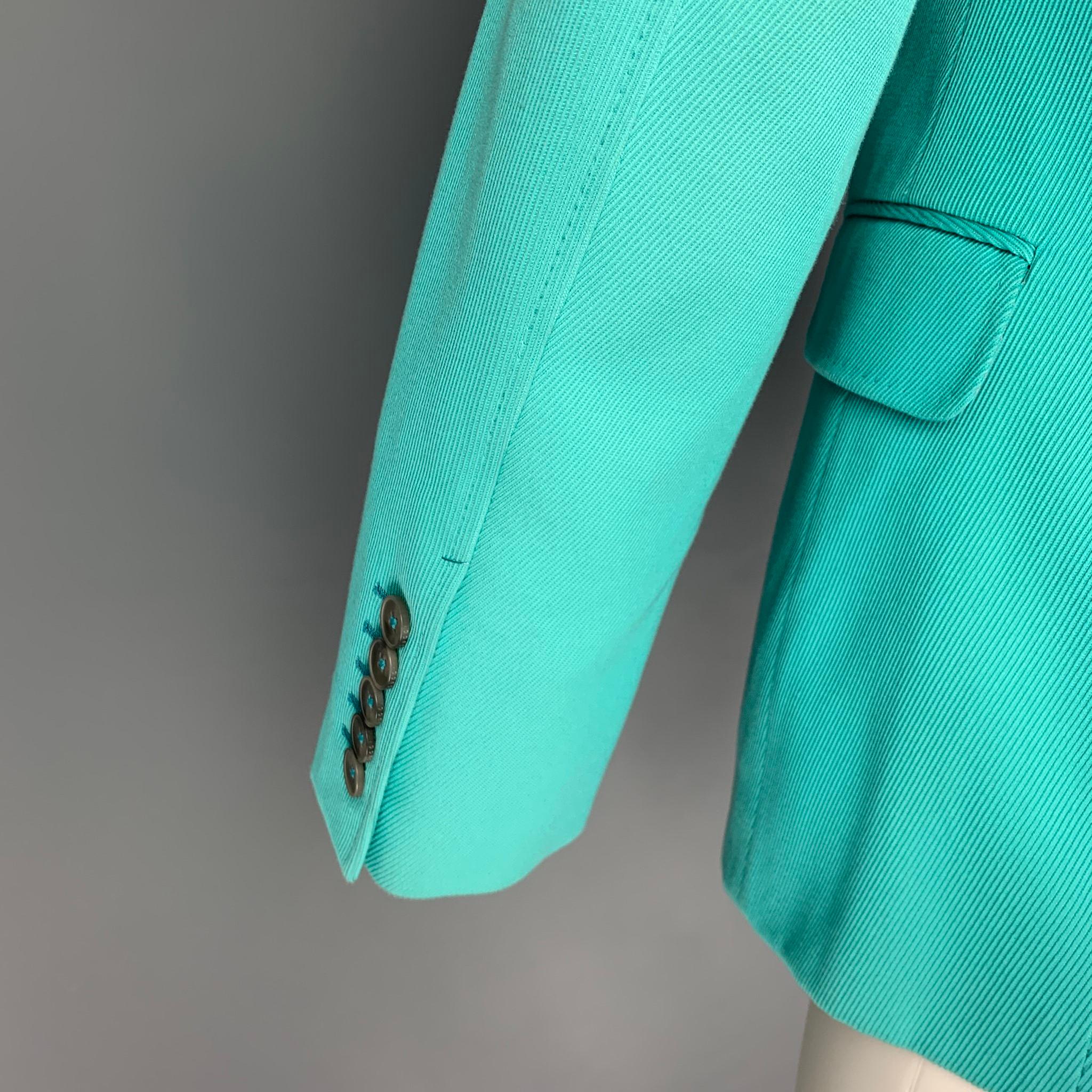 GUCCI by Tom Ford Size 36 Regular Aqua Textured Cotton Notch Lapel Sport Coat In Good Condition In San Francisco, CA