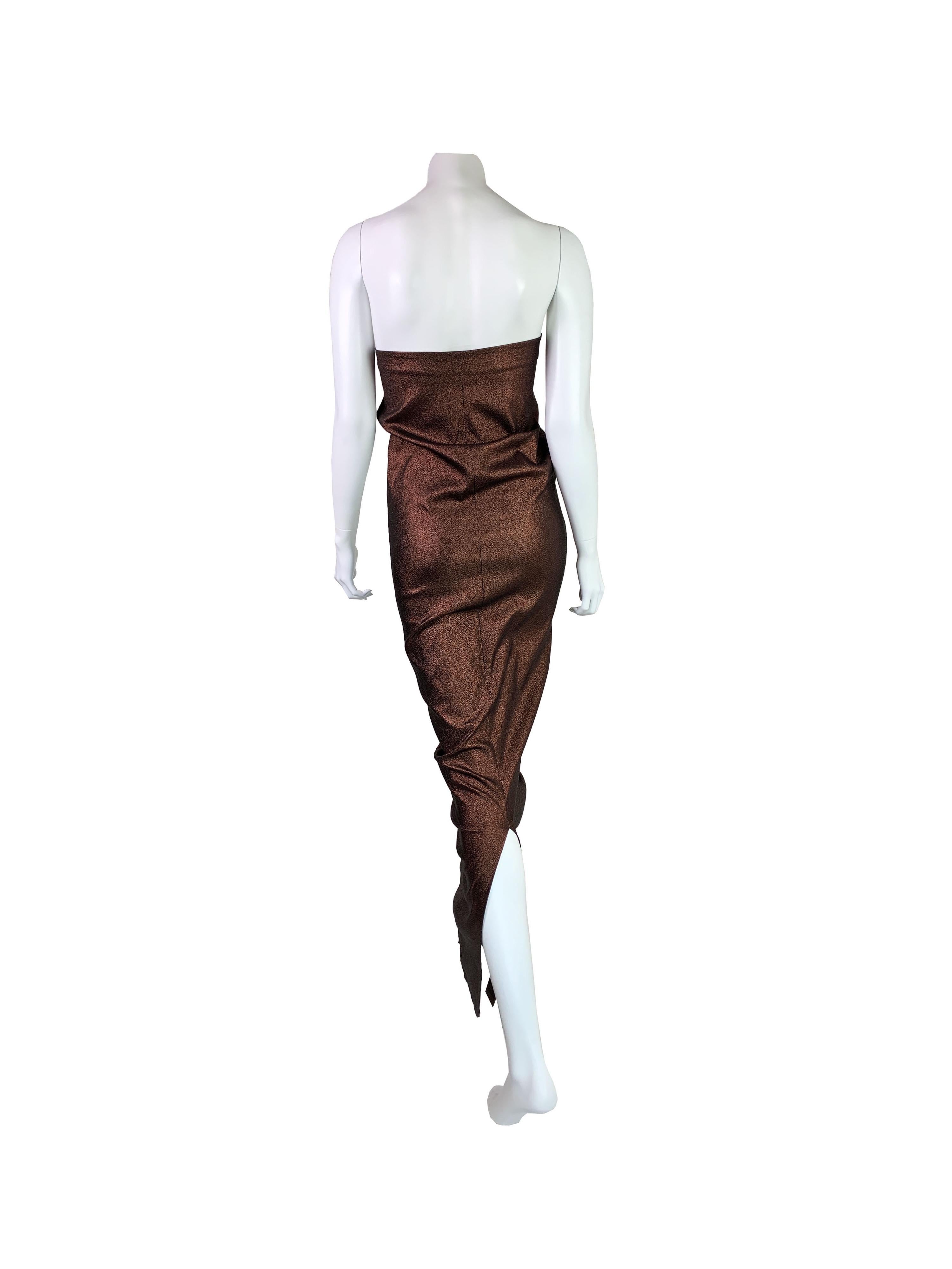 Gucci by Tom Ford Spring 1997 Metallic Maxi Tube Dress In New Condition In Prague, CZ