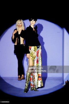Gucci by Tom Ford Spring/Summer 1996 Black Patent Leather GG Runway Boots