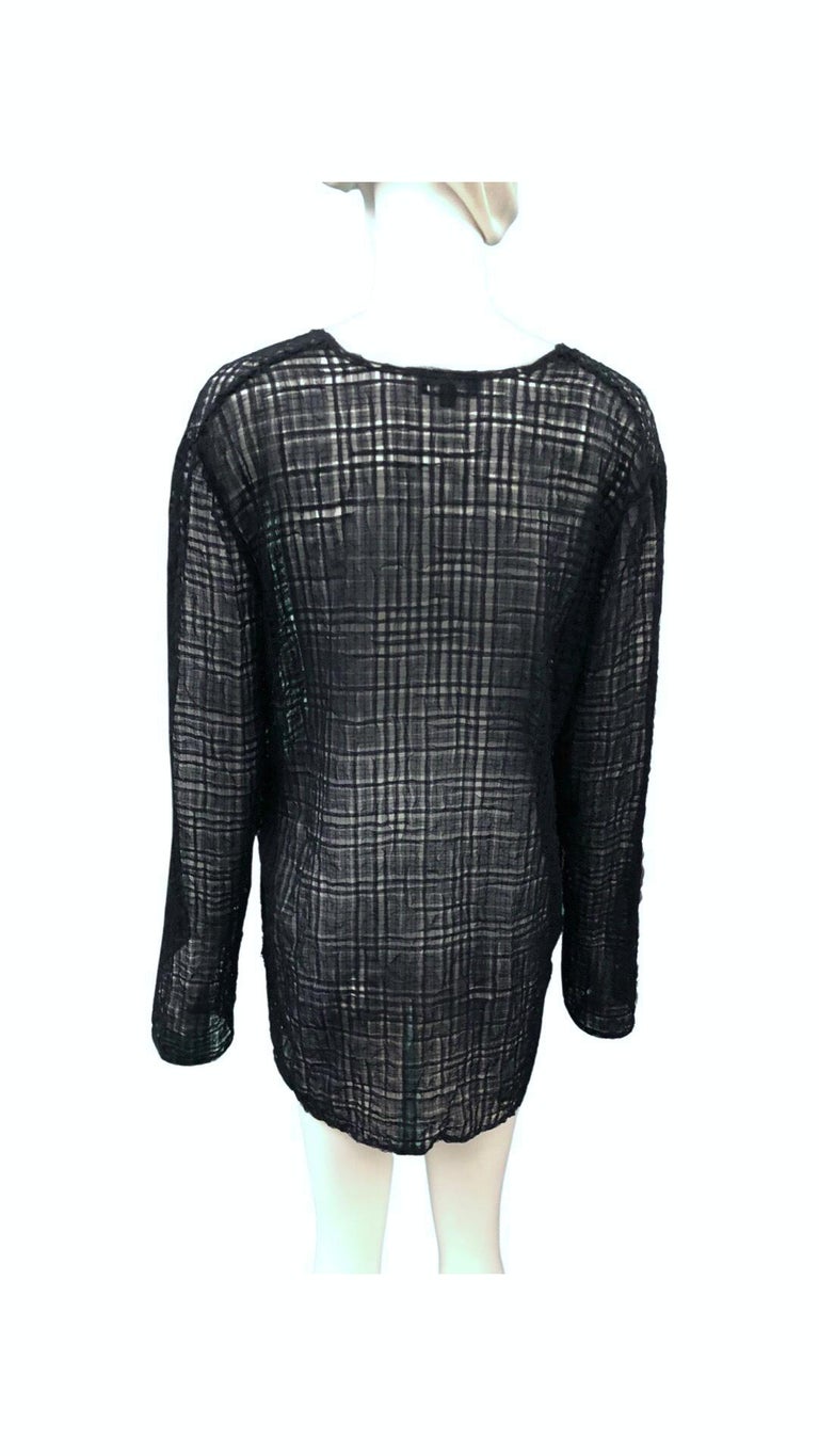 Gucci by Tom Ford Spring/Summer 1997 Black Mesh Long Sleeves Tunic Dress For Sale 1