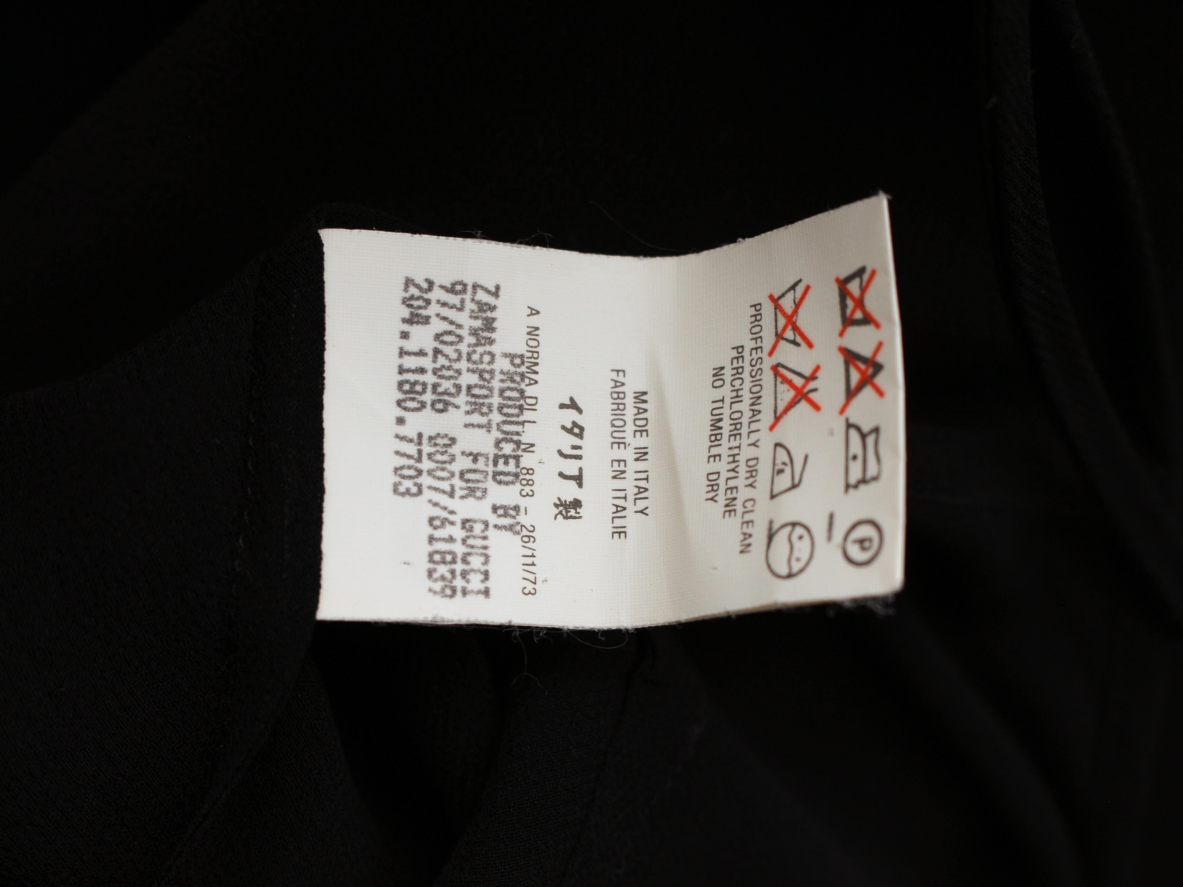 Gucci by Tom Ford Primavera/Verano 1997 Vestido de crepé de seda negro con corte al bies en seda en venta 10