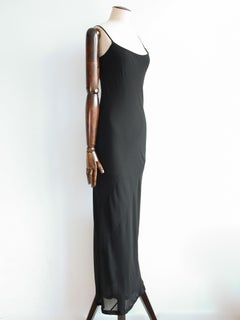 Gucci by Tom Ford Spring/Summer 1997 Black Silk Crepe Bias Cut Silk Slip Dress