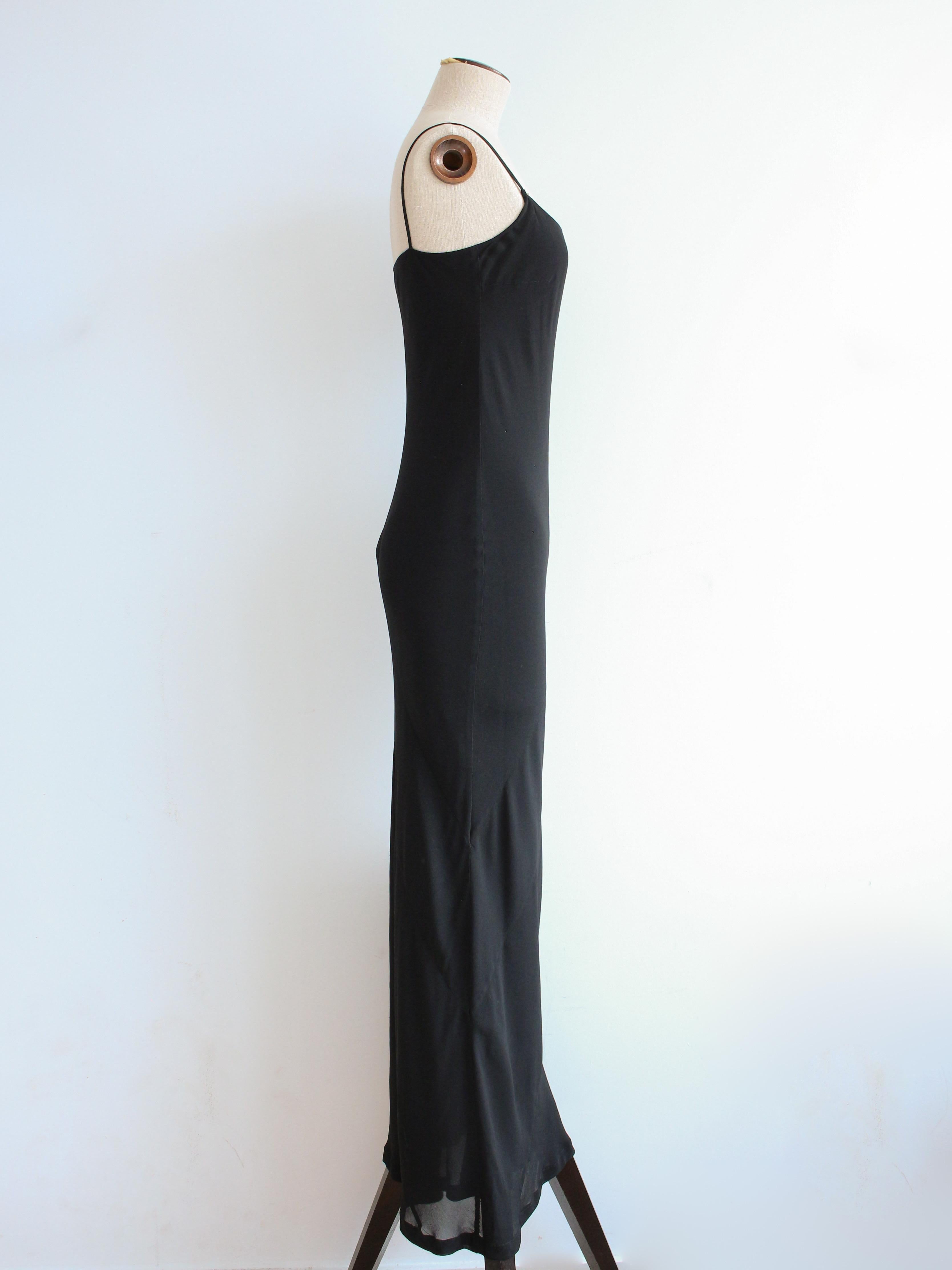 Gucci by Tom Ford Primavera/Verano 1997 Vestido de crepé de seda negro con corte al bies en seda en venta 2