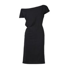 Gucci by Tom Ford Primavera/Estate 1997 Sfilata Abito nero asimmetrico in lana IT40