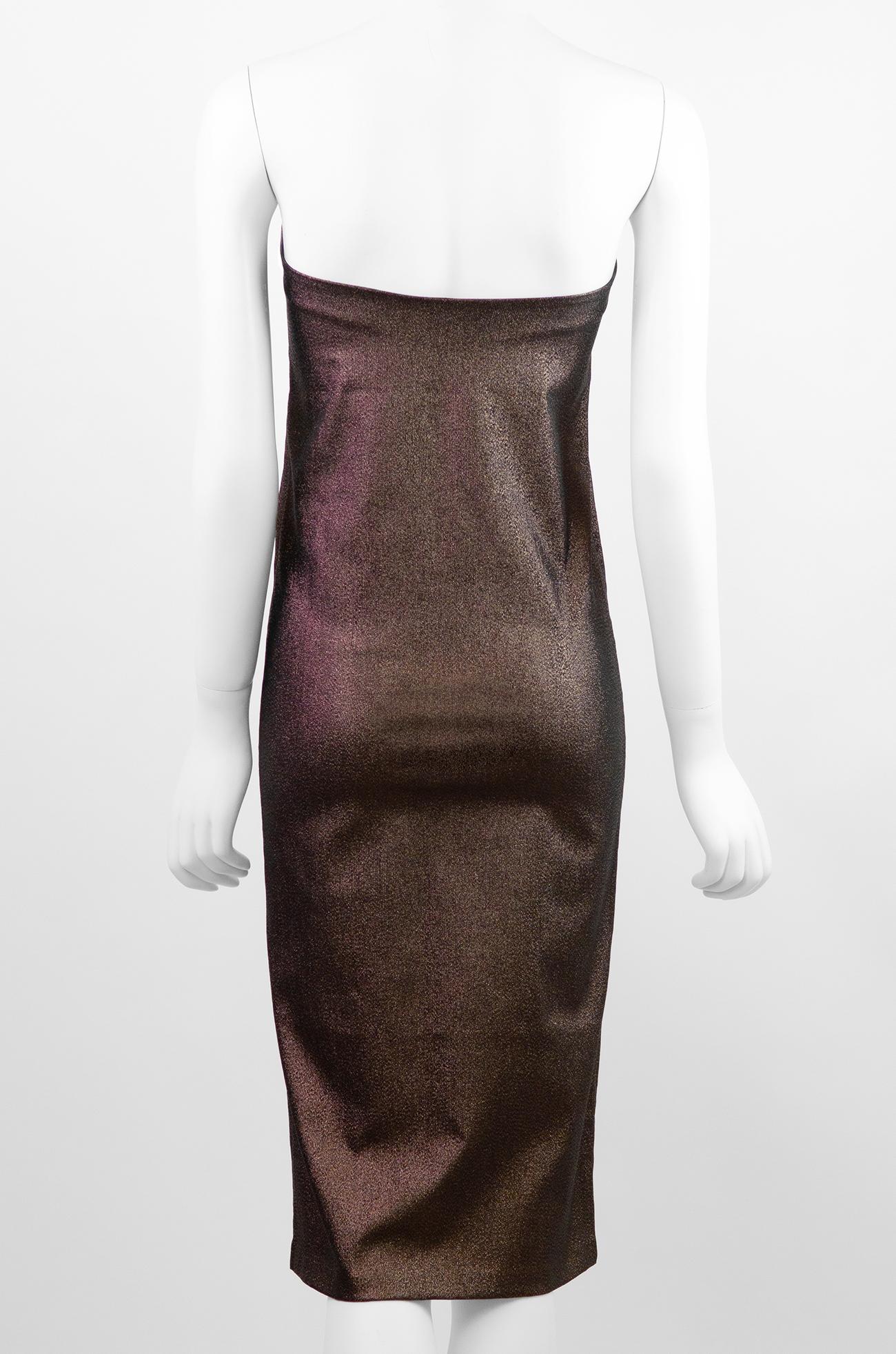Gucci By Tom Ford Pasarela Primavera Verano 1997 Vestido Icónico de Lúrex 1