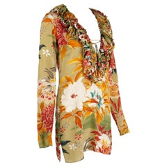 Gucci by Tom Ford Spring/Summer 2003 Floral Silk Ruffled Dress IT42