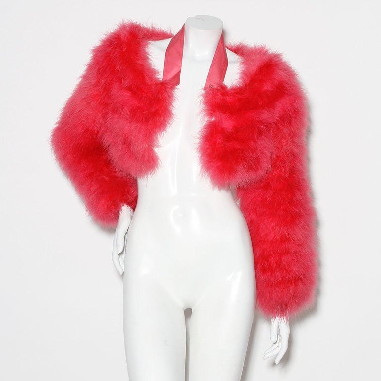 Gucci by Tom Ford Spring/Summer 2004 Marabou feather bolero jacket For ...