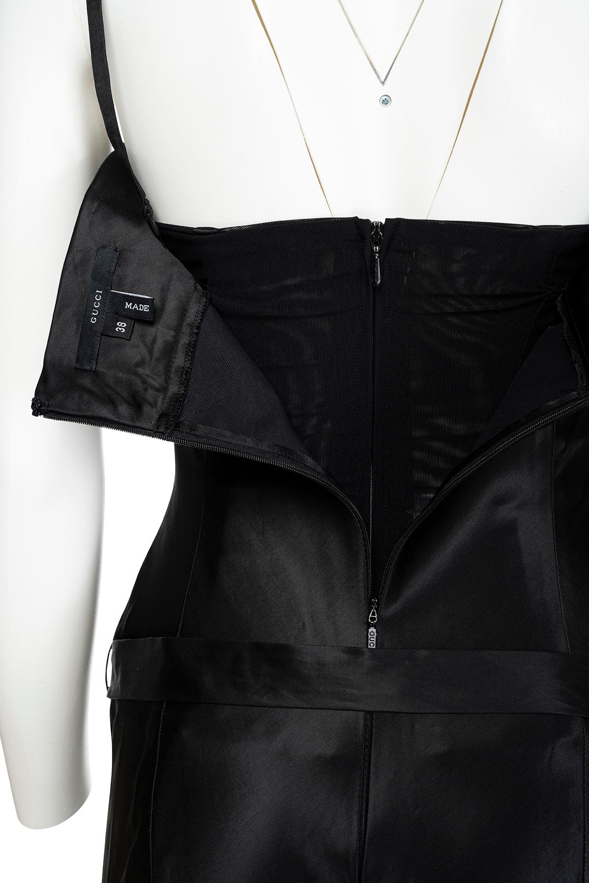 Women's or Men's GUCCI BY TOM FORD SS 01 Iconic strapless whalebone bustier satin dress For Sale