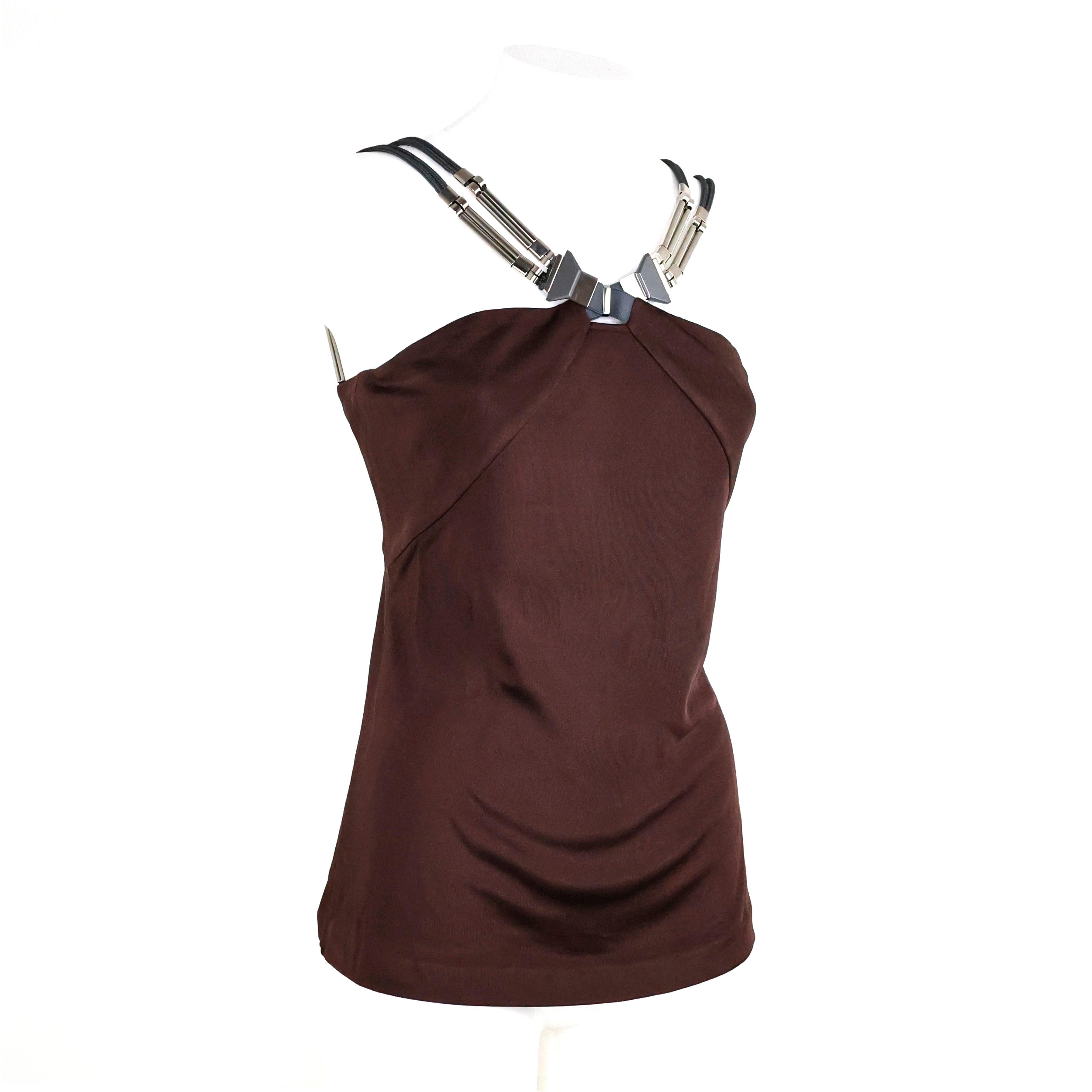 Gucci Sleeveless Embellished Top In Excellent Condition For Sale In Bressanone, IT