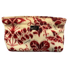 GUCCI by TOM FORD SS 2000 Red Beige Abstract Floral Canvas Toiletry Pouch Bag