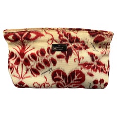GUCCI by TOM FORD SS 2000 Red Beige Abstract Floral Canvas Toiletry Pouch Bag