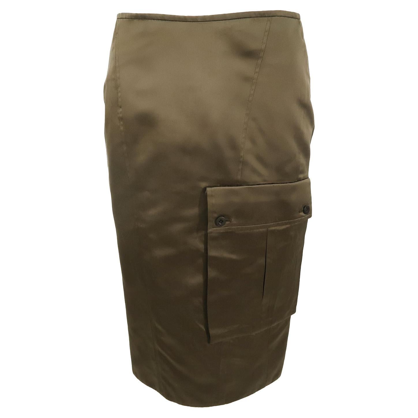 Gucci by Tom Ford SS-2001 Silk Mix Combat Skirt