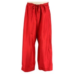 GUCCI by TOM FORD SS 2001 Size 34 Red Silk Drawstring Wide Leg Karate Pants