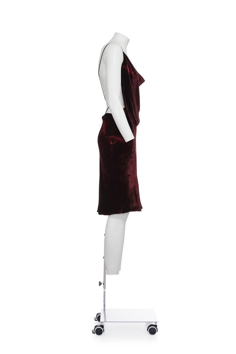 Black GUCCI BY TOM FORD SS 97 Rare Velvet Open Back Slip Dress For Sale