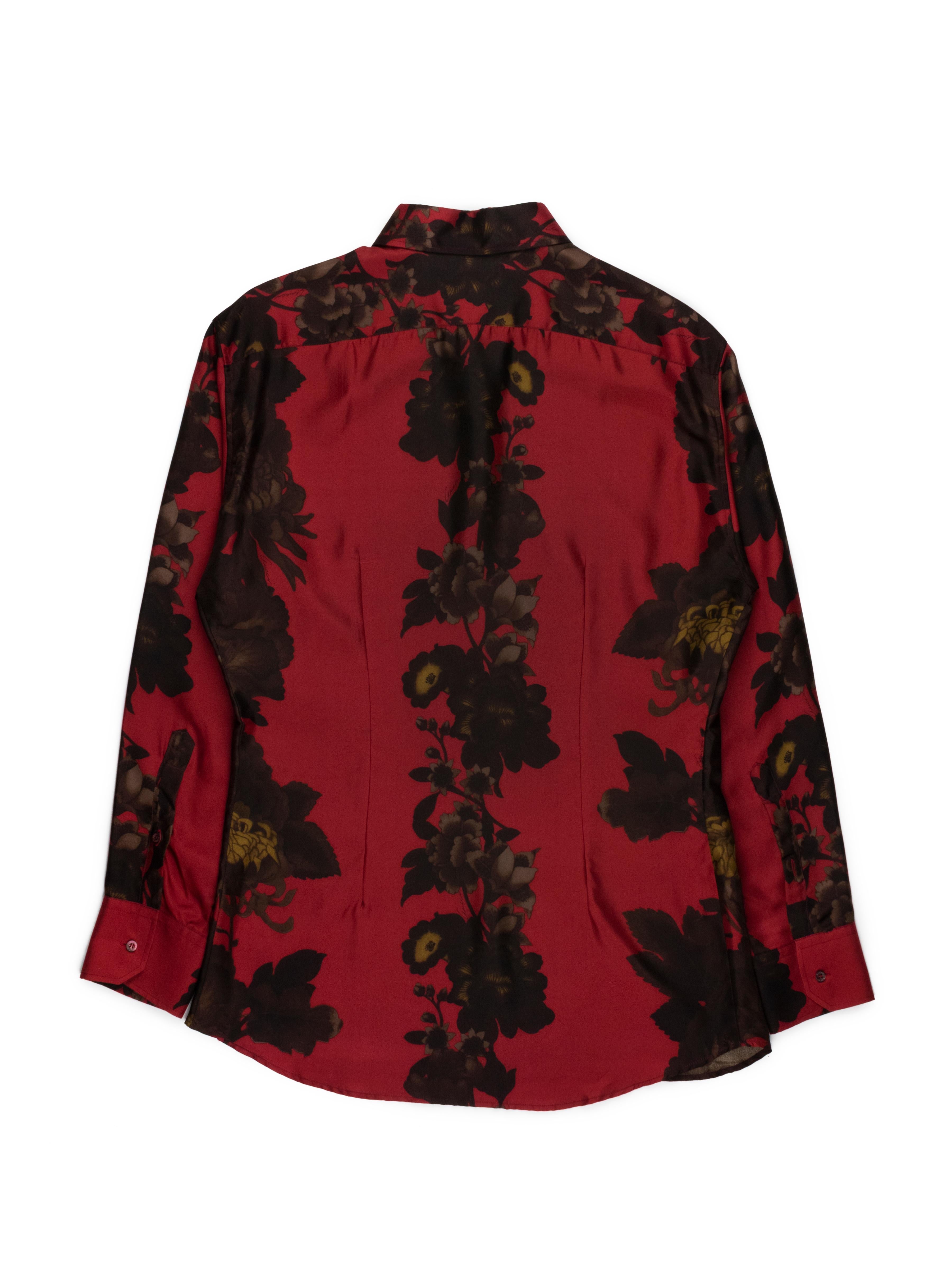 Black Gucci by Tom Ford SS2001 Silk Floral Shirt