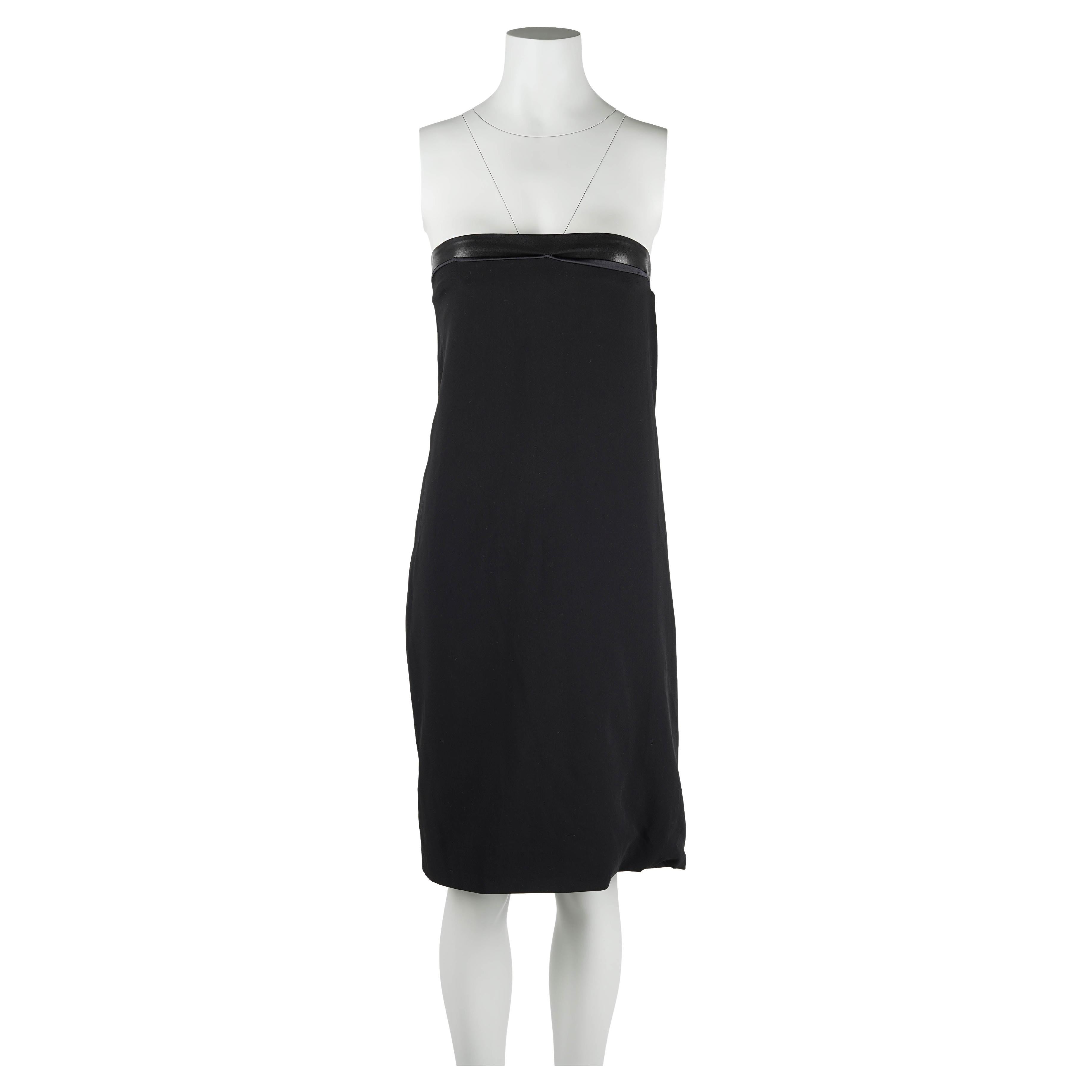 Gucci by Tom Ford Strapless Bustier Dress, Fall 2001, Black Leather Trim, IT40