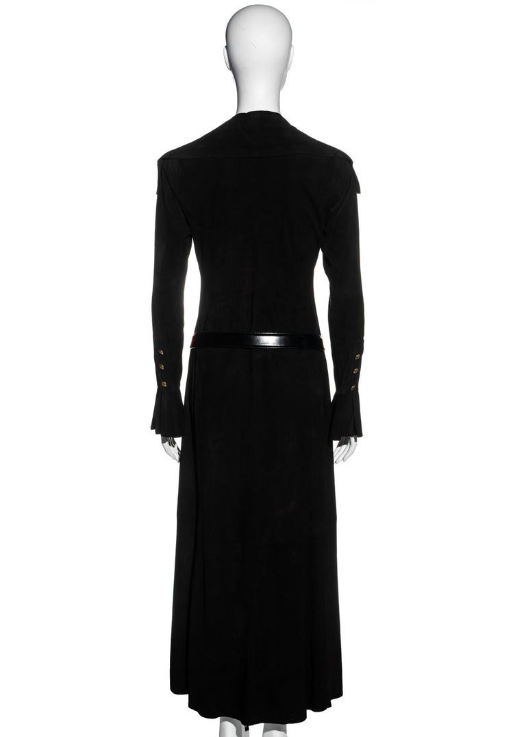 Gucci by Tom Ford suede lace-up maxi dress with 'G' belt, ss 1996 For Sale  at 1stDibs