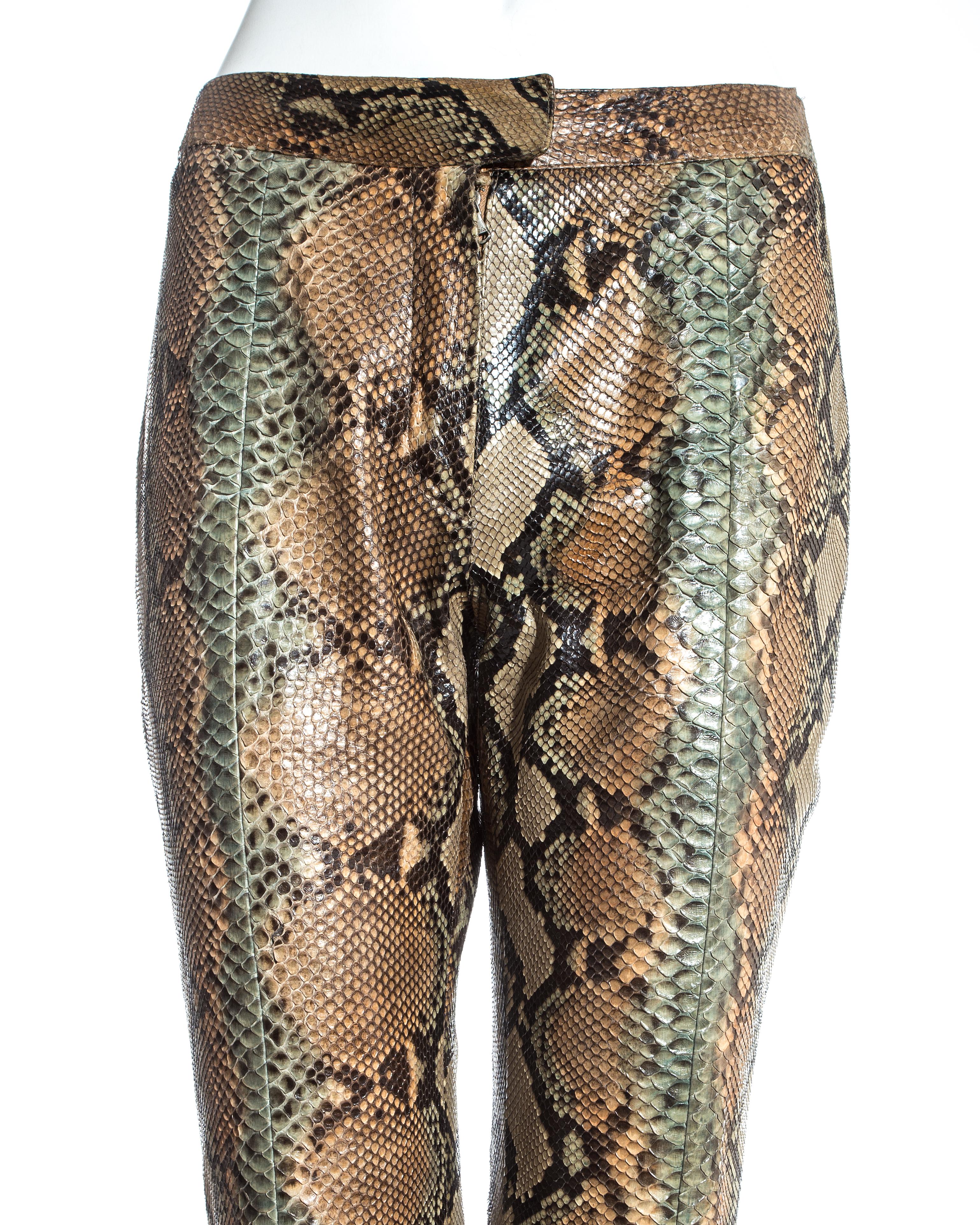 Gucci by Tom Ford tan python leather flared pants, ss 2000 at 1stDibs ...