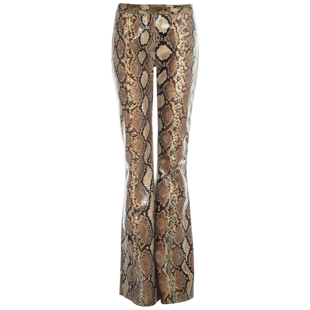 Gucci Python Tom Ford Gucci by Tom Ford tan python leather flared pants, ss 2000 at 1stDibs ...