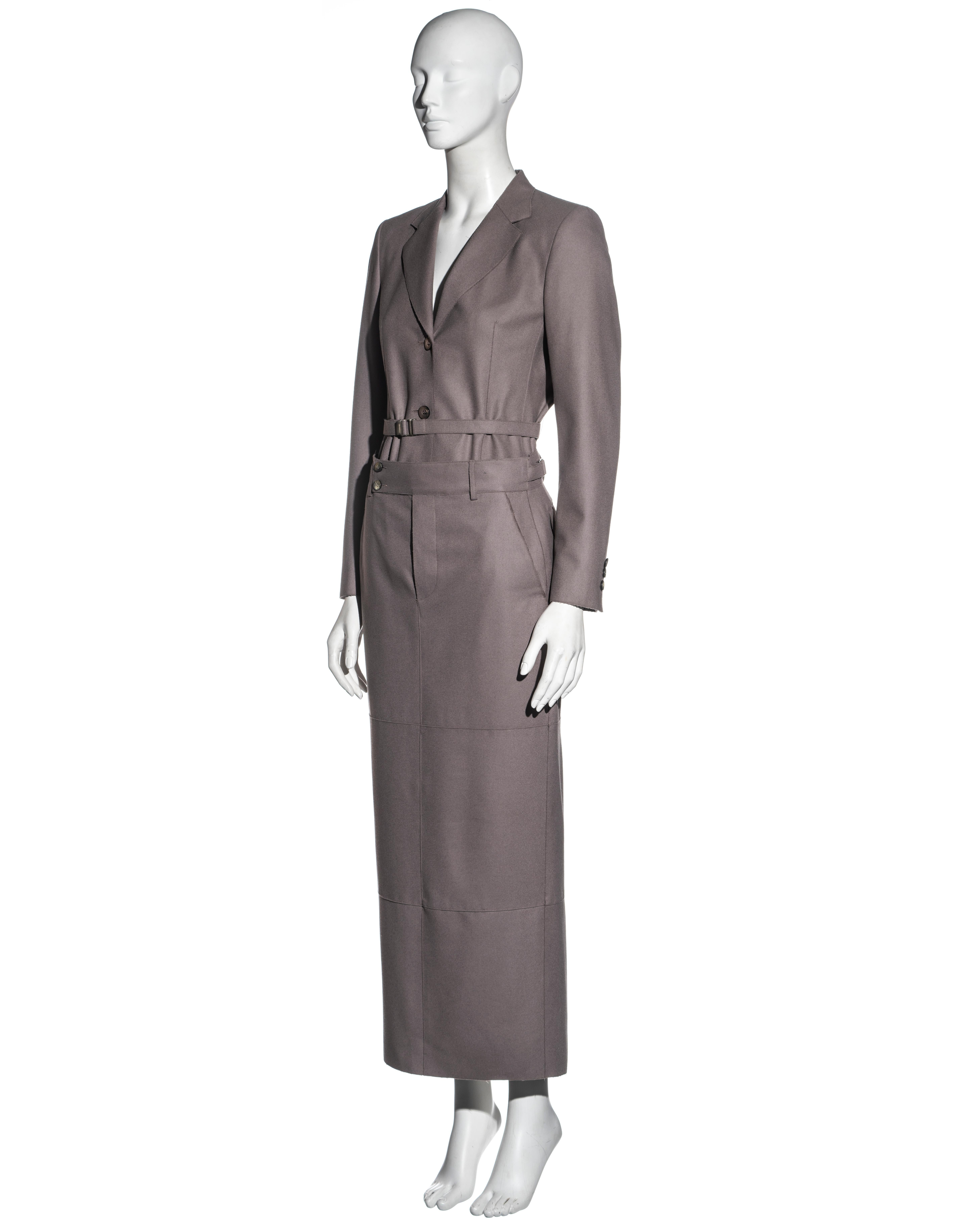 Gucci by Tom Ford taupe wool felt skirt suit, fw 1998 For Sale 2