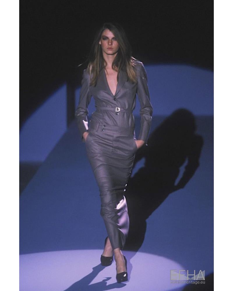Traje con falda de fieltro de lana topo Gucci by Tom Ford, fw 1998 en Excelente Estado en London, GB