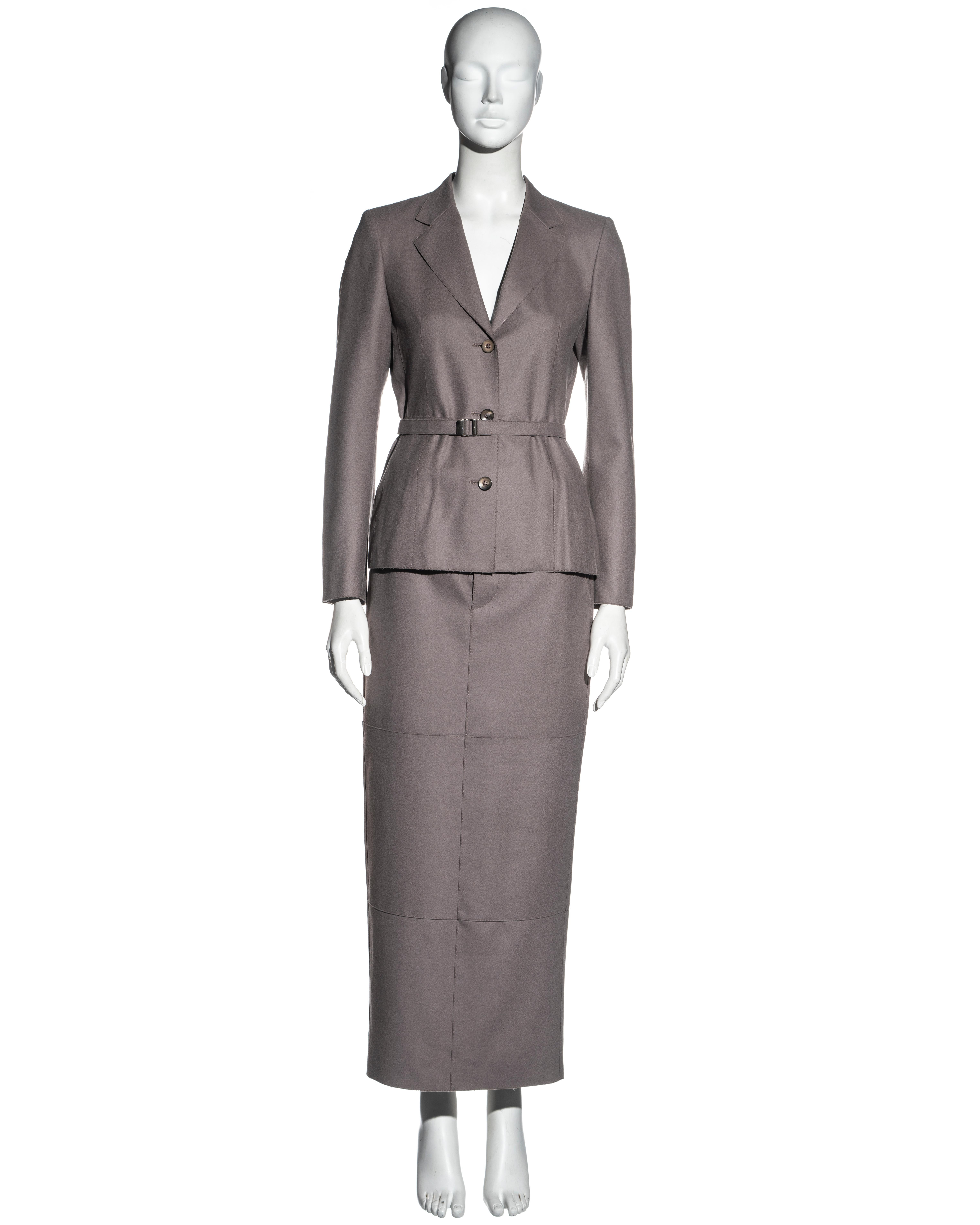 Women's Gucci by Tom Ford taupe wool felt skirt suit, fw 1998 For Sale