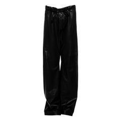 Pantalon large unisexe en cuir d'agneau noir Gucci by Tom Ford:: ss 2001