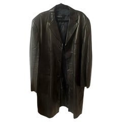 Gucci by Tom Ford Men's Black Leather Coat - Italy, Late 1990s