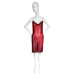 GUCCI by TOM FORD Vintage 1997 Rotes ombre Seiden-Slipkleid aus Seide