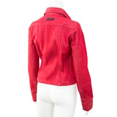 Gucci by Tom Ford Vintage 1999 Red Denim Jacket size 38