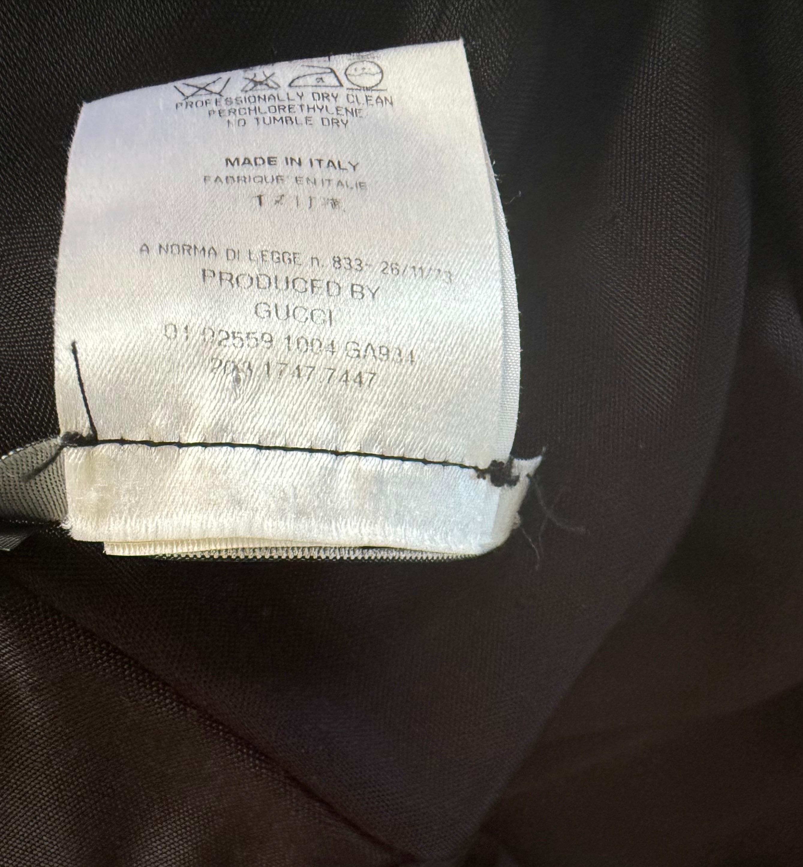 GUCCI By TOM FORD Vintage 2001 Black Draped Open-Back Top w/Leather Strap For Sale 1