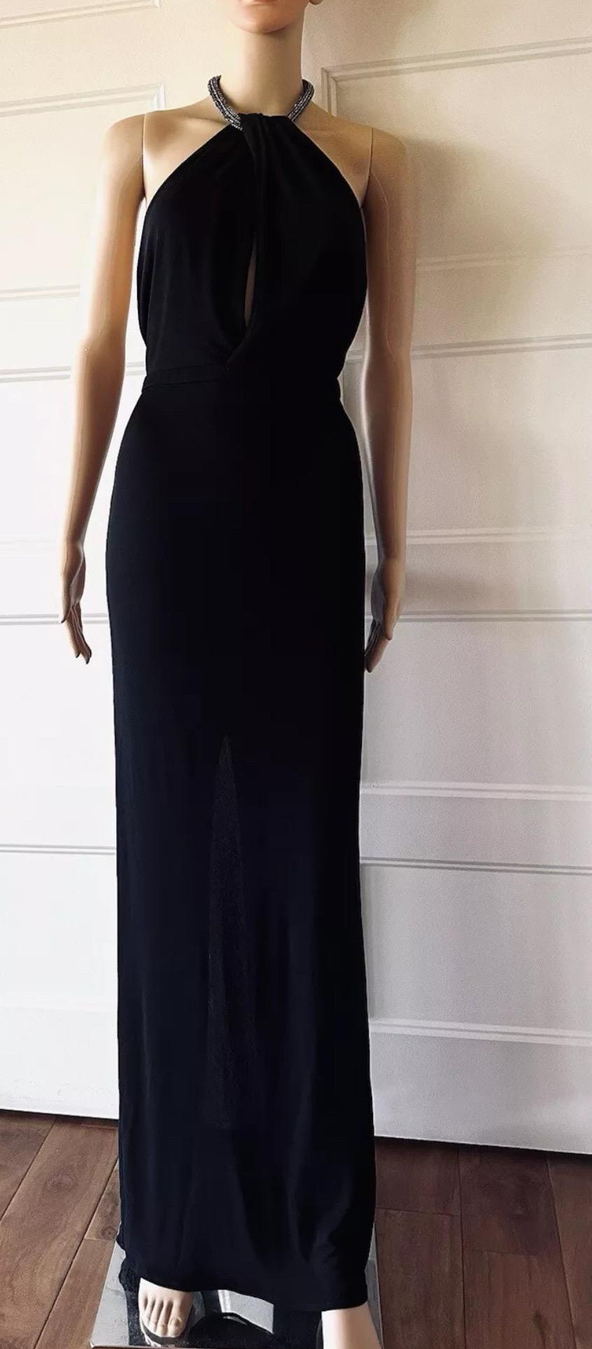 GUCCI by TOM FORD Vintage 2004 Vestido de cuello alto con cuerda de cristal en venta 8