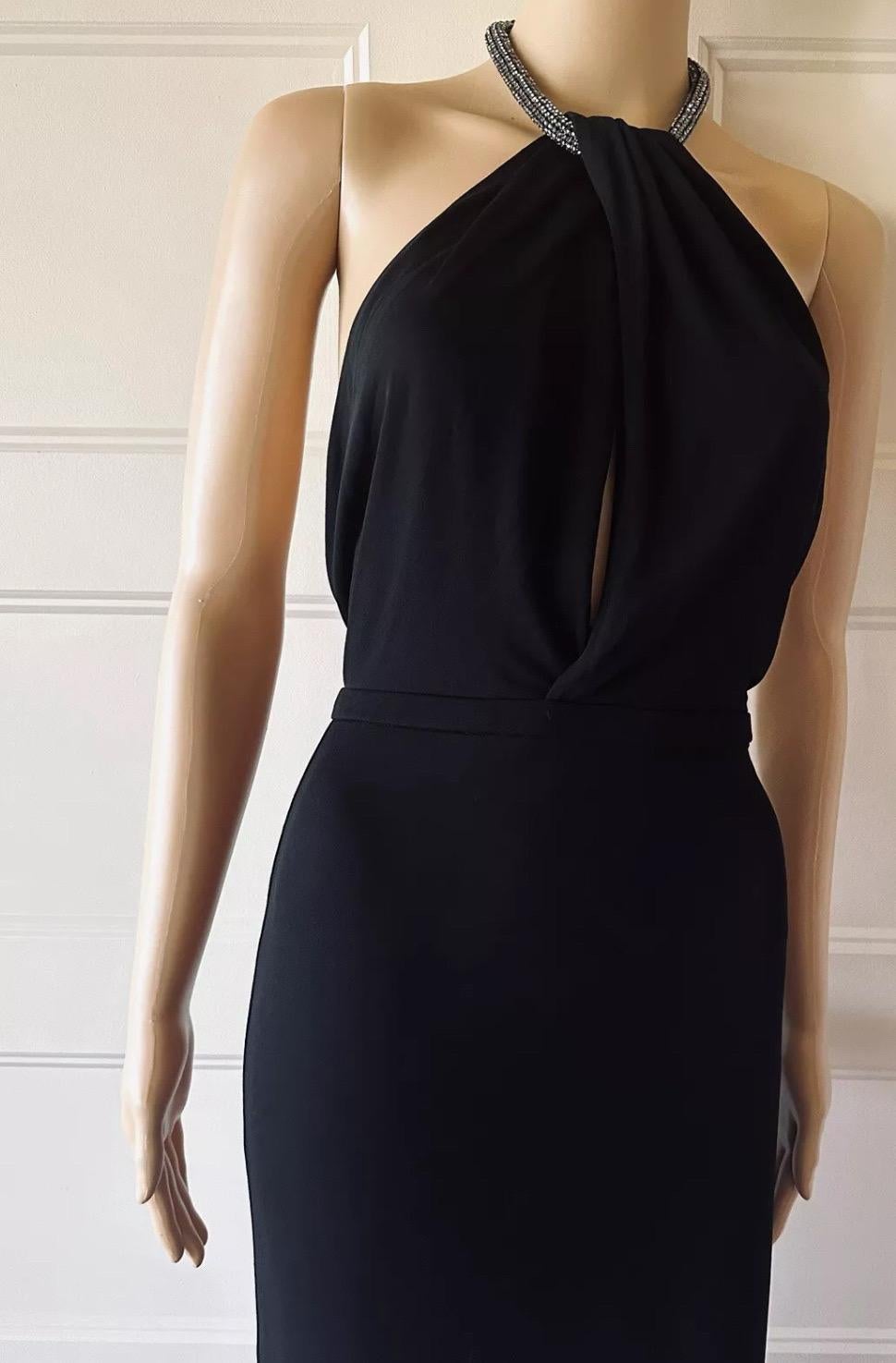 GUCCI by TOM FORD Vintage 2004 Vestido de cuello alto con cuerda de cristal en Bueno estado para la venta en Woodland Hills, CA