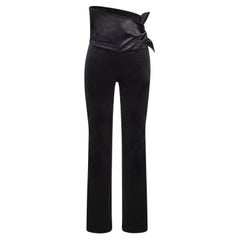 GUCCI BY TOM FORD vintage 2004 tie-waist black satin pants with original tags 