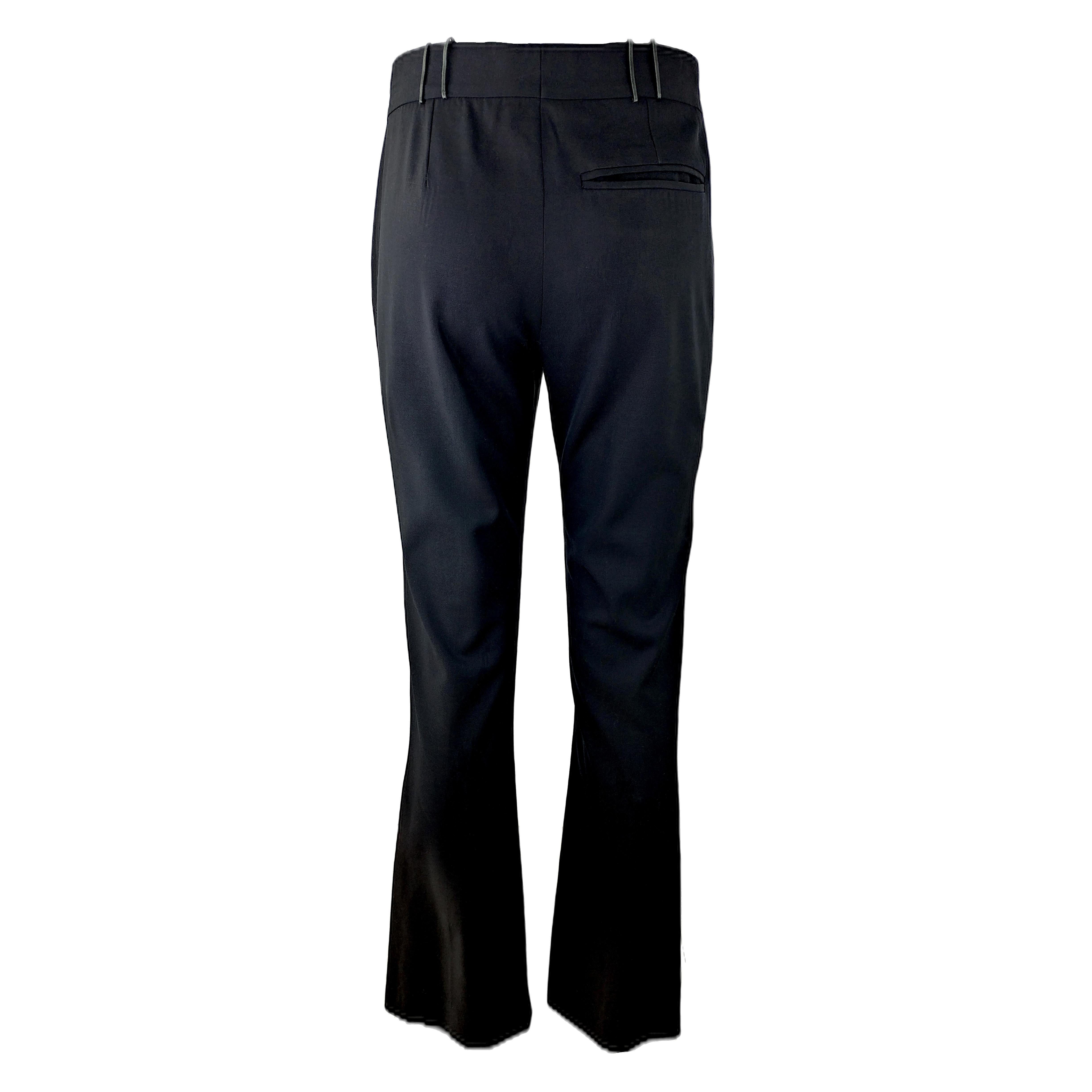 GUCCI by TOM FORD - Vintage Black Stretch Wool Pants with Bell Bottoms Size 2US In Good Condition In Cuggiono, MI