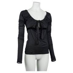 Gucci by Tom Ford Vintage Herbst/Winter 2002 Schwarz Baumwolle Bluse Größe S