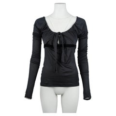 Gucci by Tom Ford Vintage Fall/Winter 2002 Black Cotton Blouse Size S