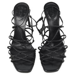 Gucci by Tom Ford Vintage FW 2002 Black Braided Leather Heels 39, 5 C