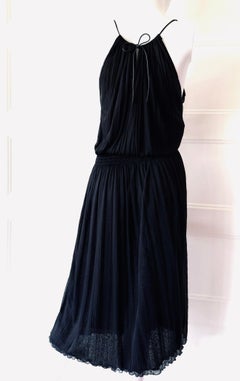 GUCCI by TOM FORD Vintage S/S 2000 Draped Halterneck Dress w/Leather Ties 42