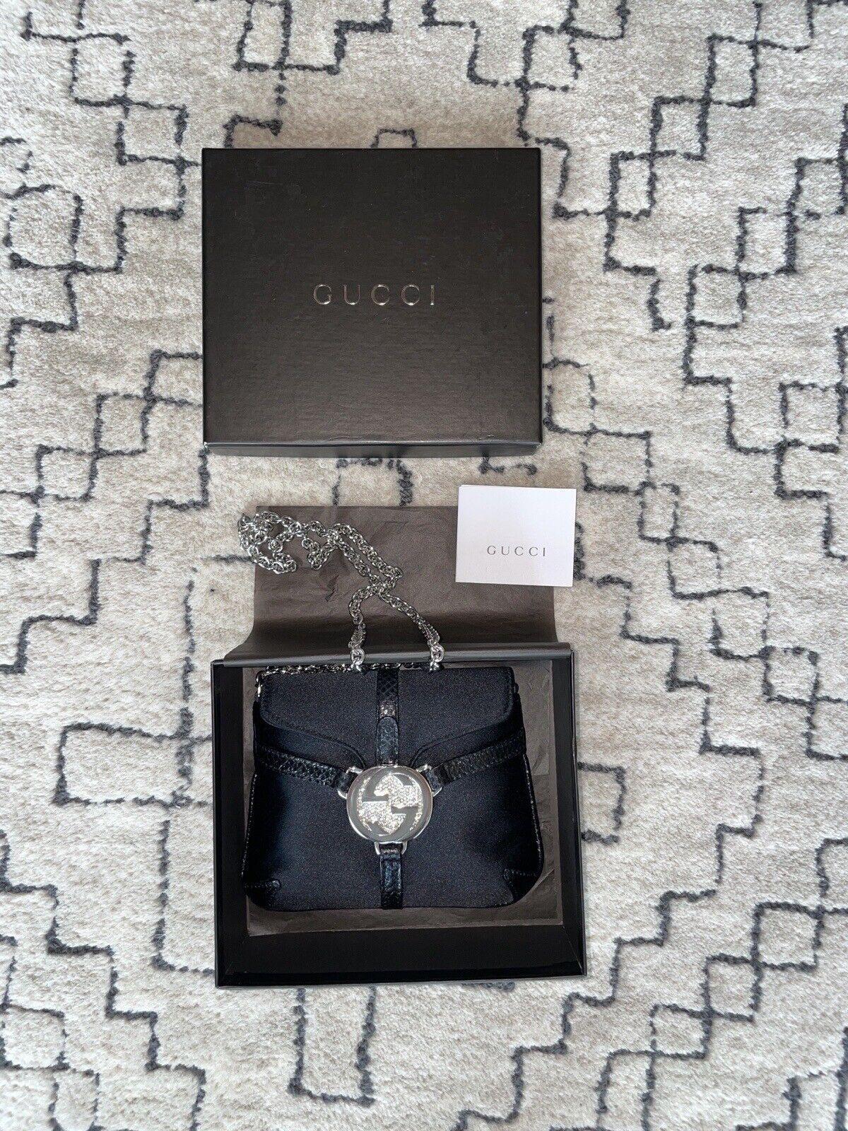 Gucci by Tom Ford
Vintage
Jet black with Swarovski crystals and Silver hardware
Pristine
Comes with everything pictured
Strap drop 20”
Bag is 5” x 6”

FINAL SALE. NO EXCEPTIONS.
