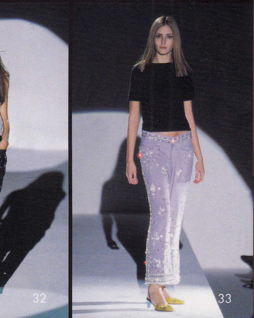 Gucci by Tom Ford violet cotton embellished evening pants, ss 1999 For Sale 2
