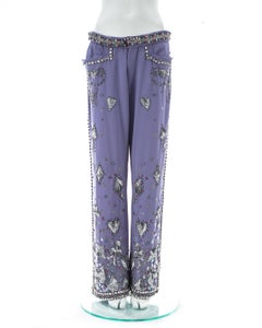 Gucci by Tom Ford violet cotton embellished evening pants, ss 1999