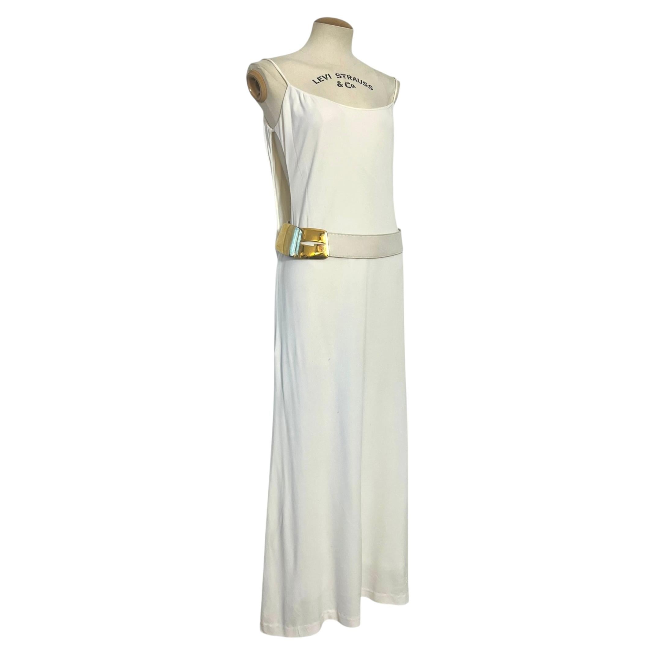 Gucci by Tom Ford White Belted Runway Slip Dress, Spring/Summer 1996