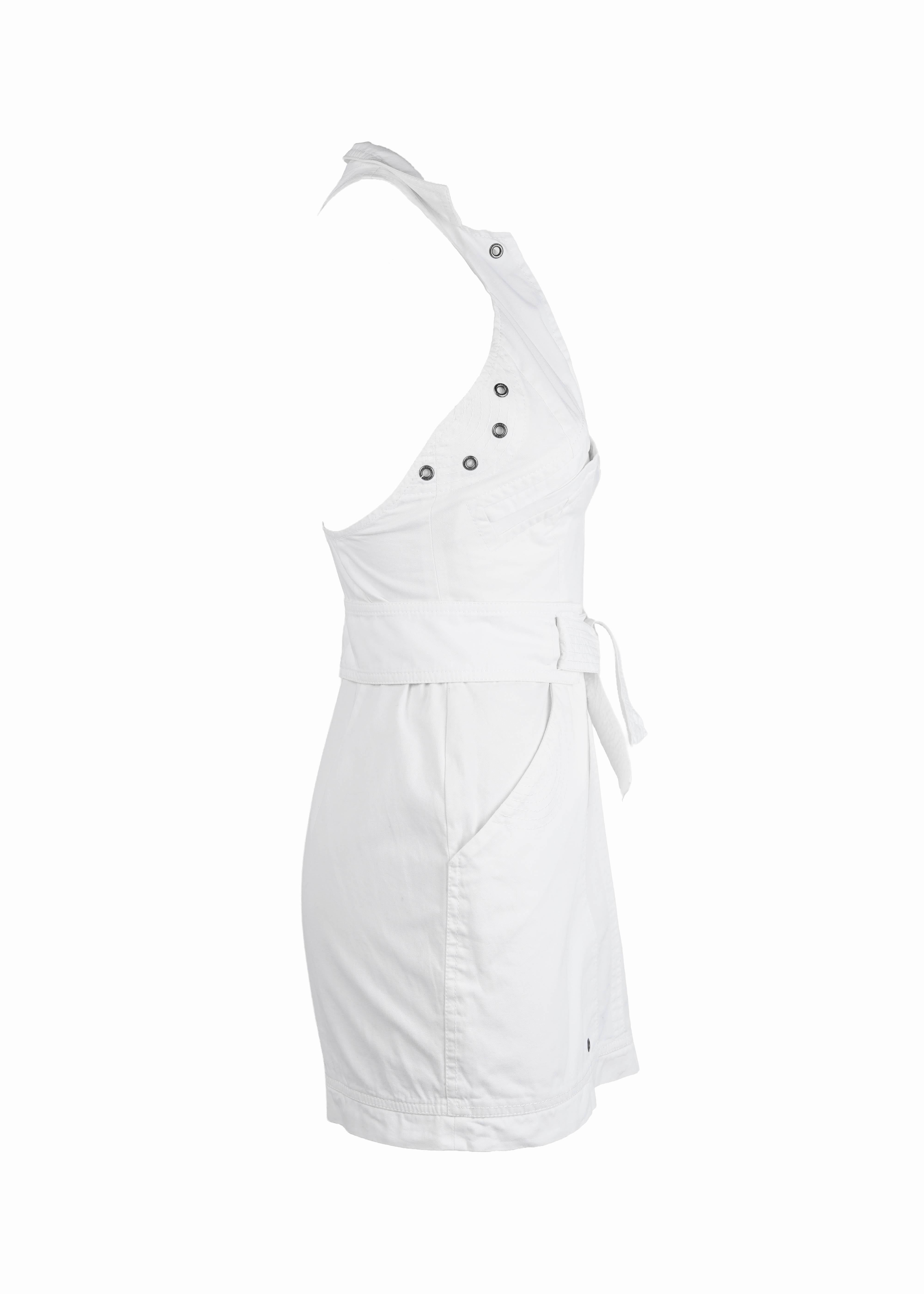 Gucci by Tom Ford Weißes Minikleid mit Rollkragen - Frühjahr/Sommer 2003 Laufsteg IT40 (Grau) im Angebot