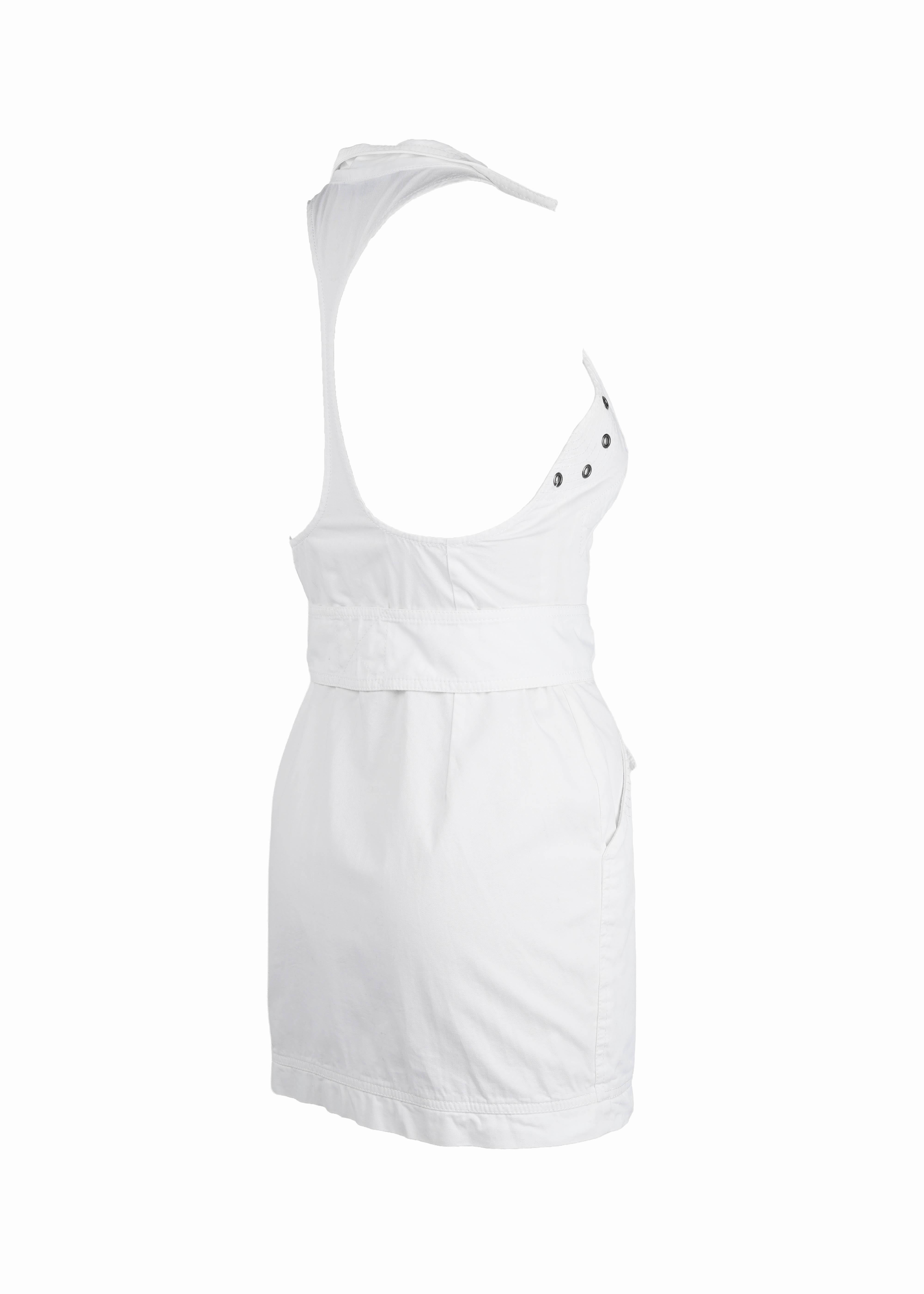 Gucci by Tom Ford Weißes Minikleid mit Rollkragen - Frühjahr/Sommer 2003 Laufsteg IT40 im Zustand „Gut“ im Angebot in Berlin, DE